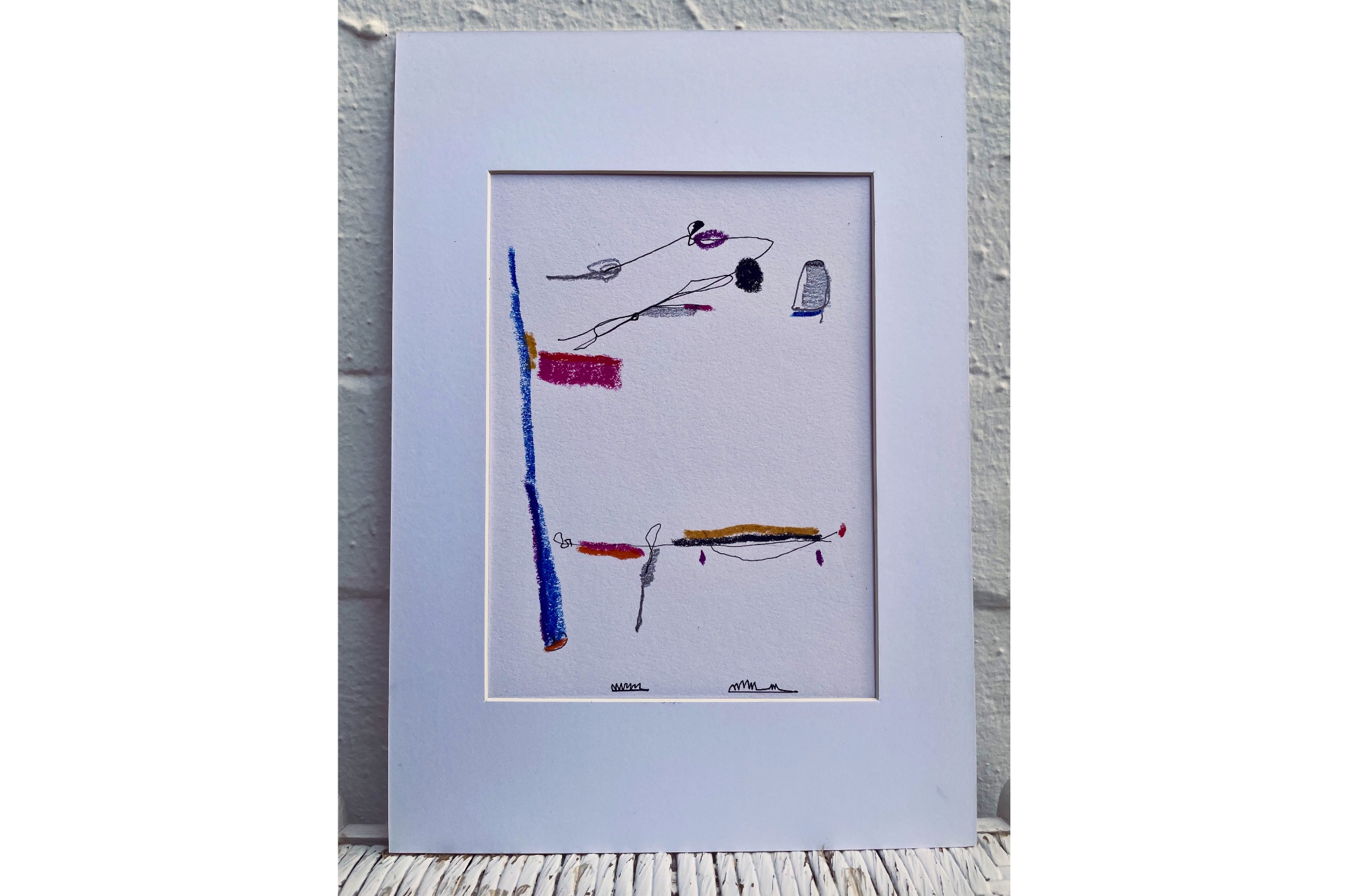 Untitled XV — abstract mixed media work on paper, 21x29.7 cm, by Eliran Elkayam