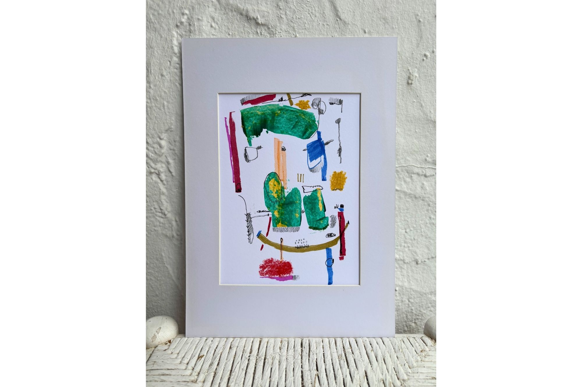 Untitled XX — abstract mixed media work on paper, 21x29.7 cm, by Eliran Elkayam