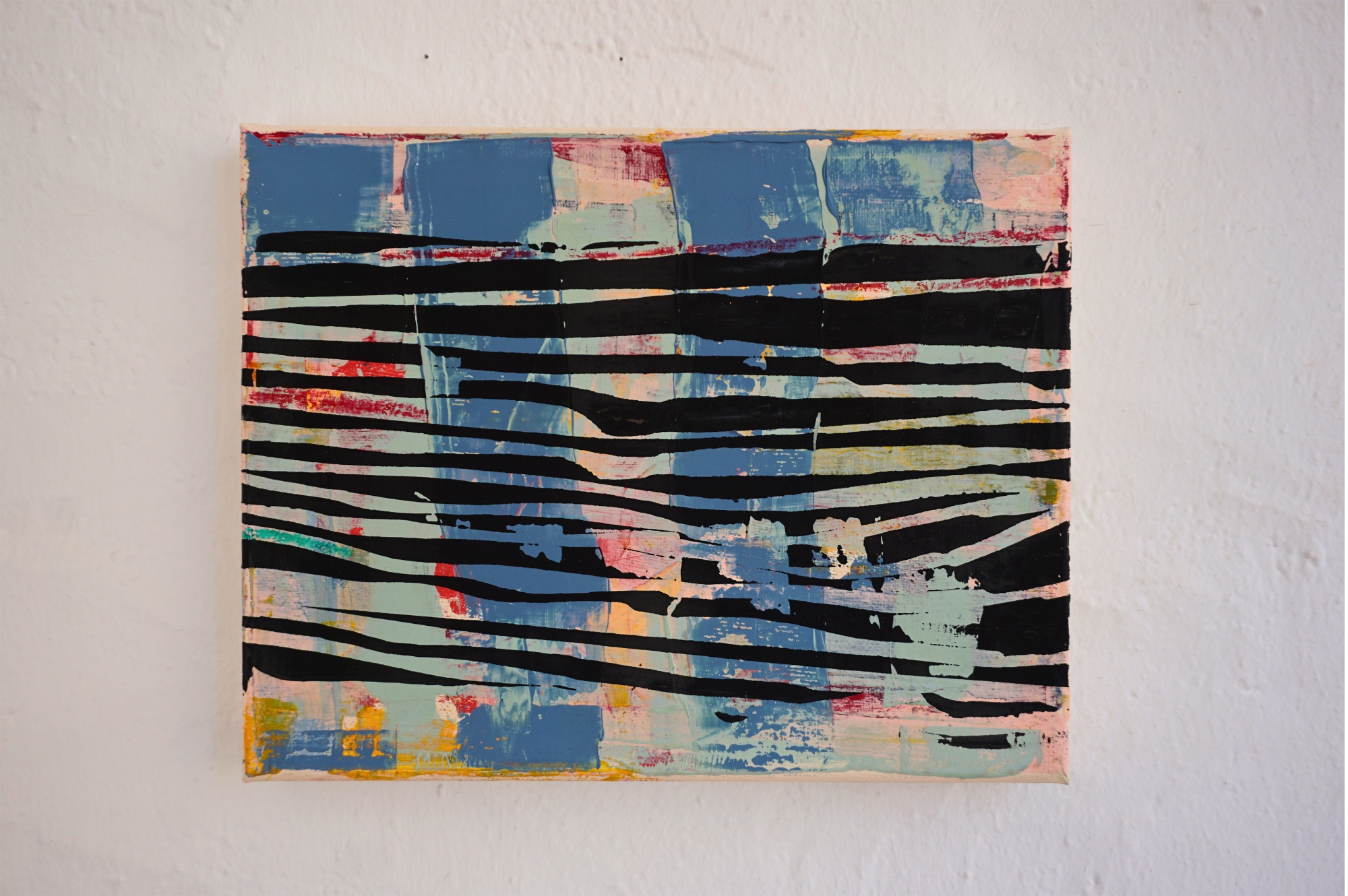Untitled III — abstract mixed media painting on canvas, 25x30 cm, by Eliran Elkayam